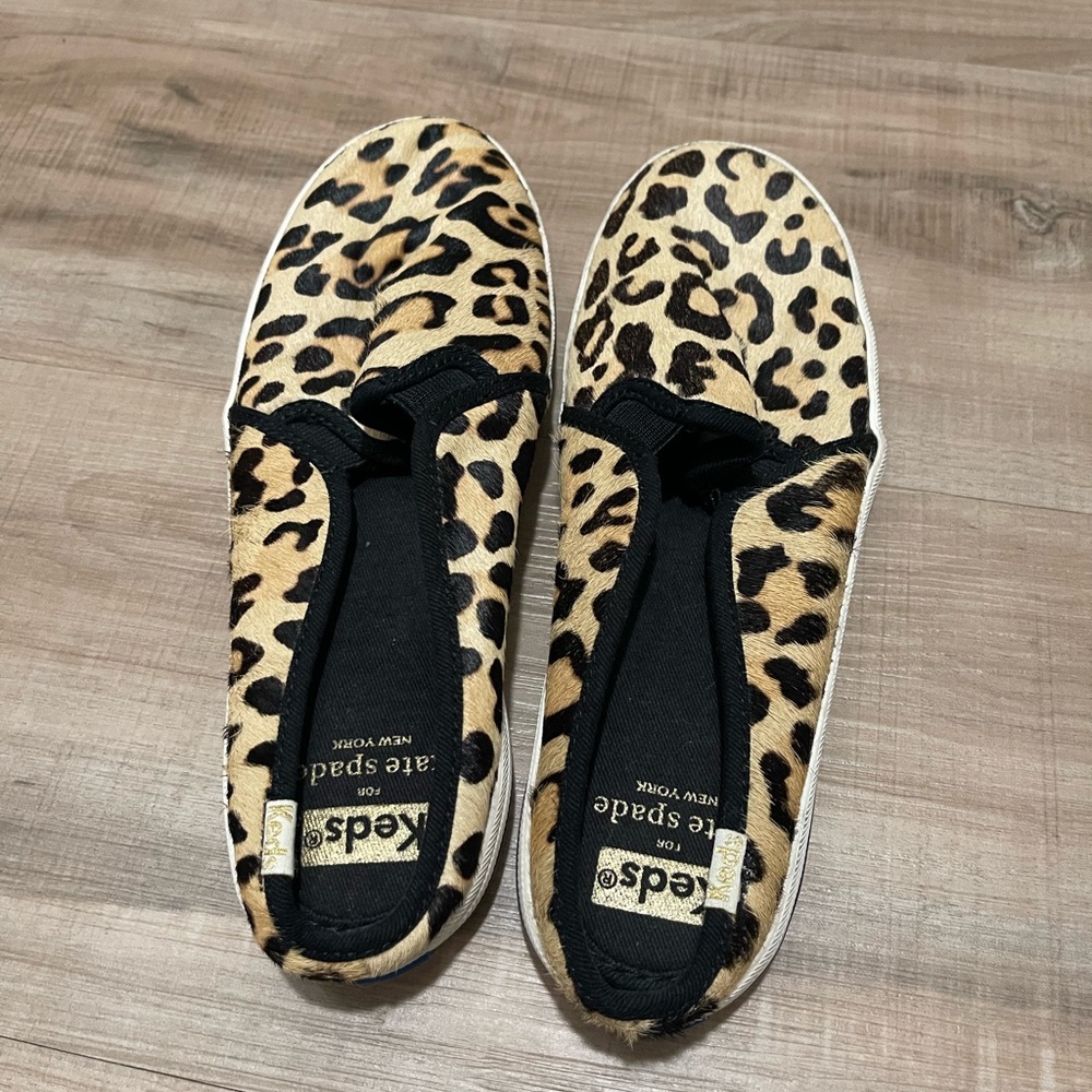 Kate Spade x Keds Leopard Print Slip-On Sneakers - Picture 3 of 8